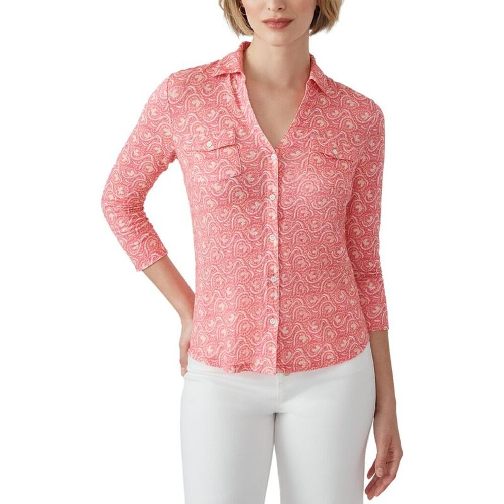J.Mclaughlin Womens Brynn Linen-Blend Top